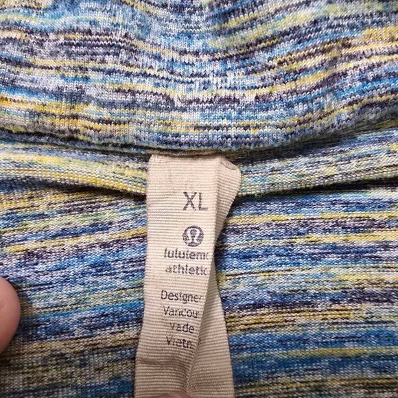 Lululemon Surge Warm 1/2 Zip In Space Dye Camo Deep Navy Alberta Lake Sz XL - Picture 8 of 12